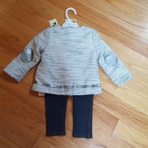 Ensemble Bébé First Impressions 4 Pièces (cardigan, Bodysuit, 2 Pantalons) - Tailles 0-3M Et 3-6M, Neuf Sans étiquettes